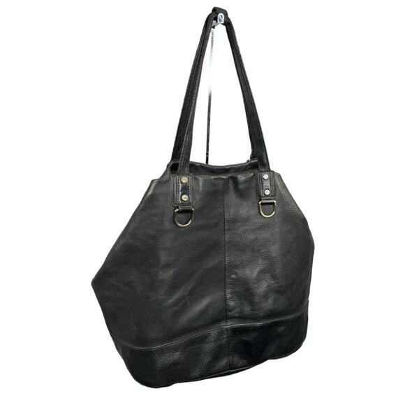 J. CREW Tote Marlowe Black Leather Shoulder Satchel Bag - Picture 3 of 11